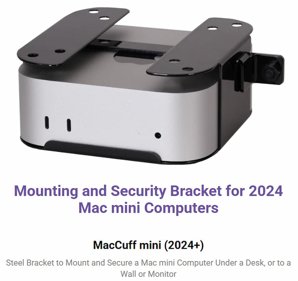 MacCuff mini (2024+) - Secure Mounting Bracket for 2024 Mac mini Computers MacCuff mini (2024+) - Secure Mounting Bracket for 2024 Mac mini Computers